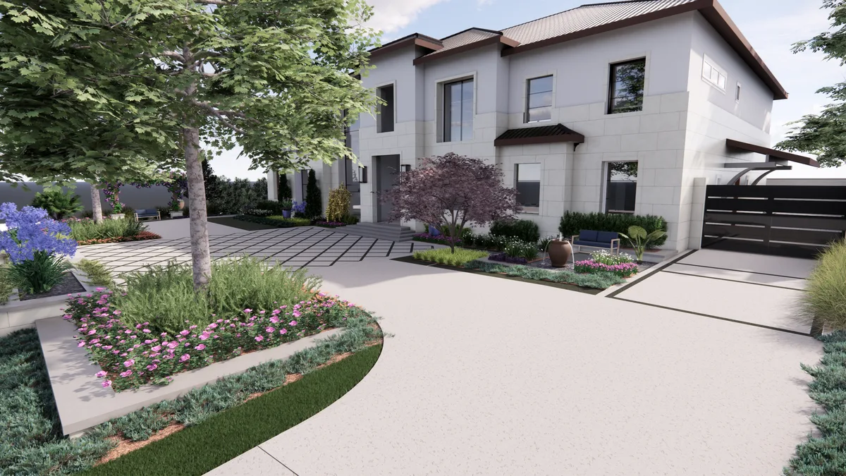 Residential landscape rendering